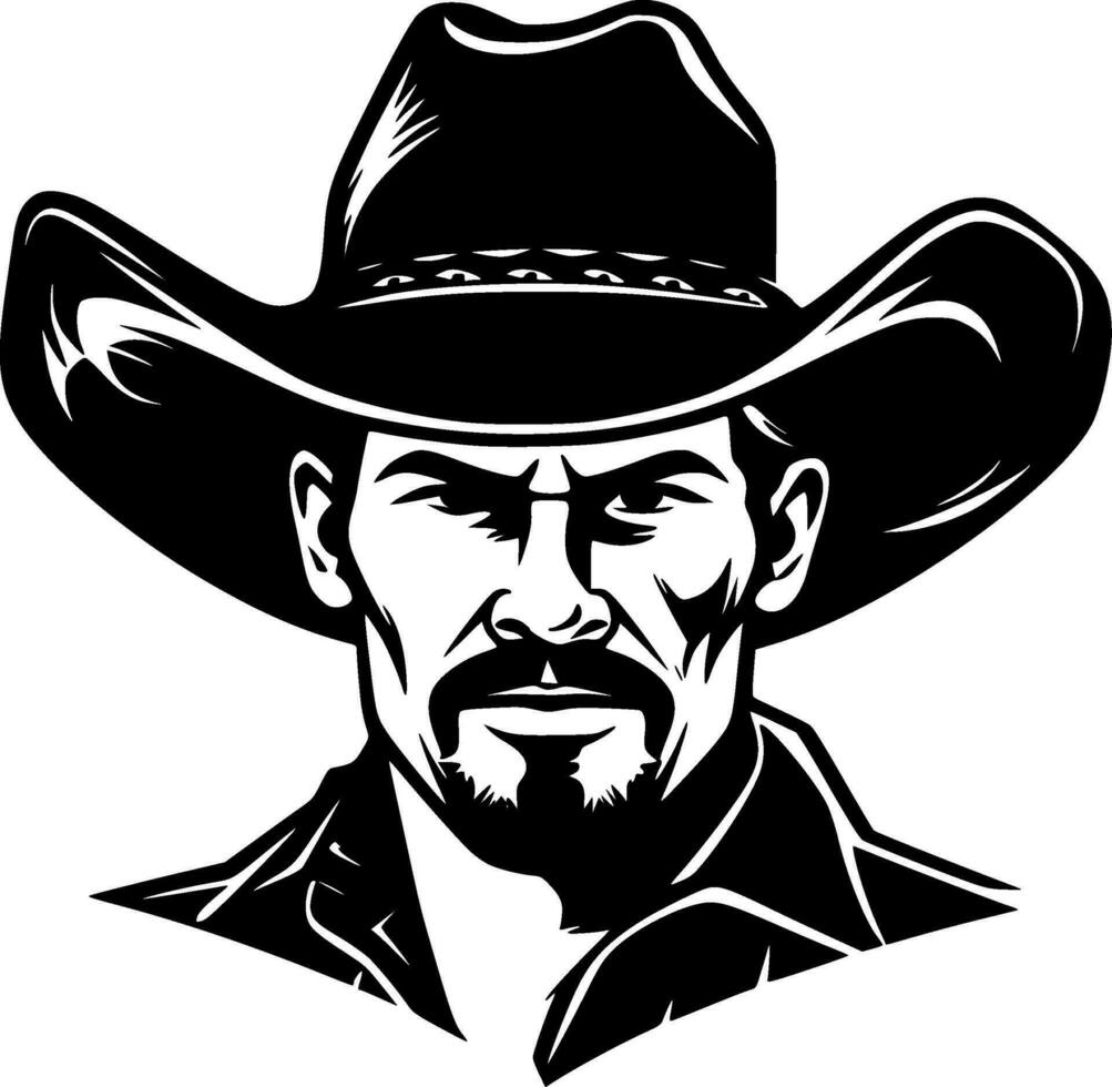 vaquero - minimalista y plano logo - vector ilustración