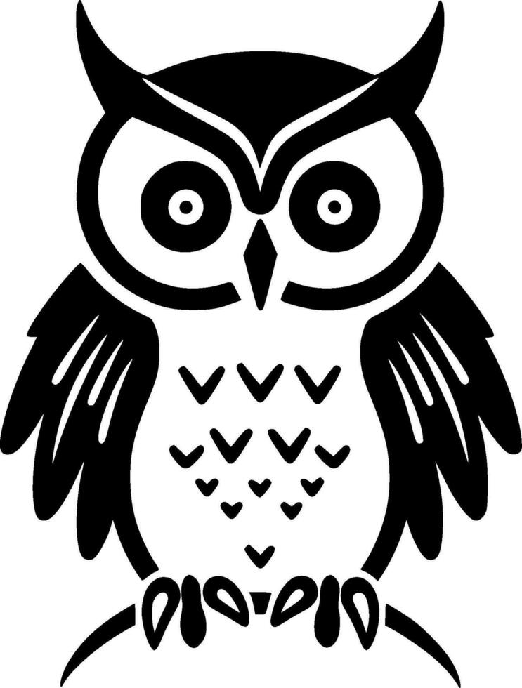 Owl, Minimalist and Simple Silhouette - Vector illustration