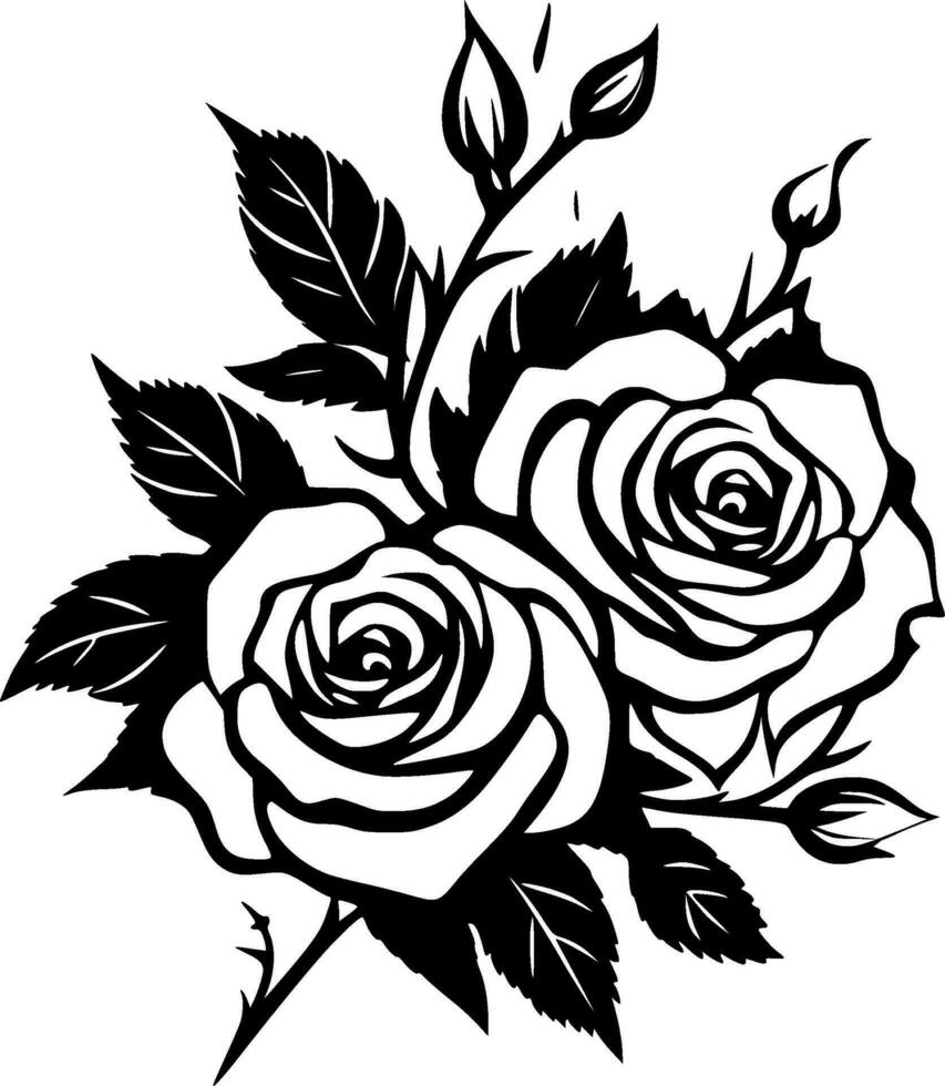 Roses - Minimalist and Flat Logo - Vector illustration