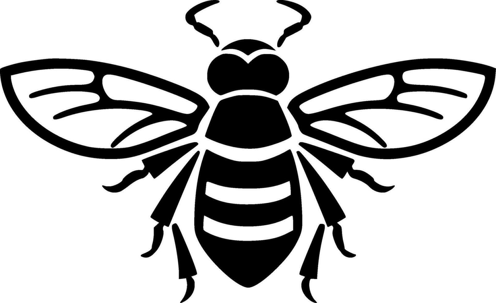 Bee, Minimalist and Simple Silhouette - Vector illustration