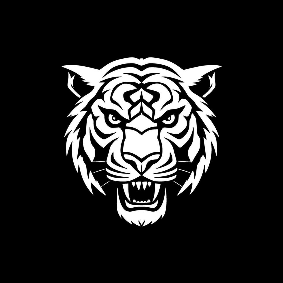 Tiger, Black and White Vector illustration