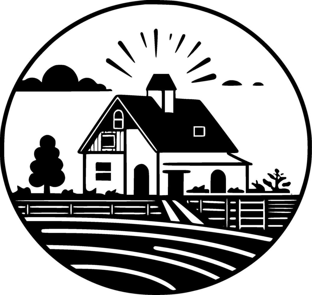 Farmhouse - Minimalist and Flat Logo - Vector illustration