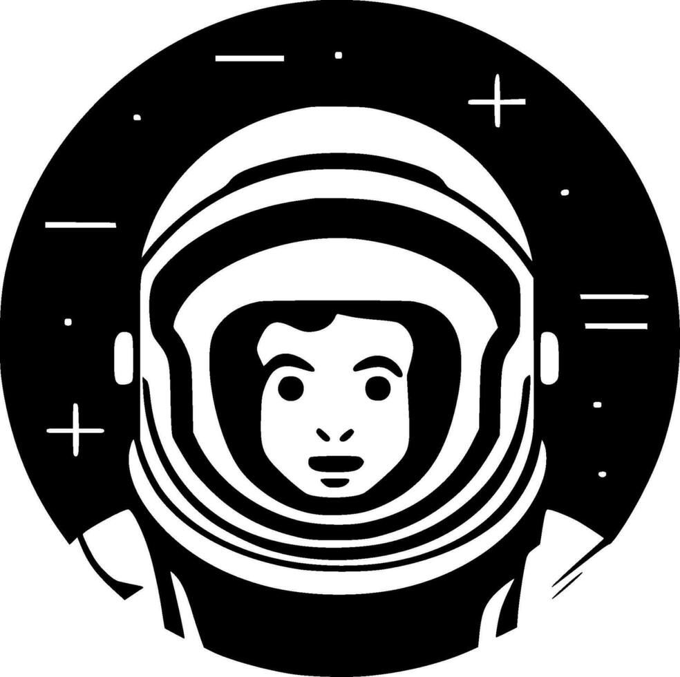 Astronaut, Black and White Vector illustration