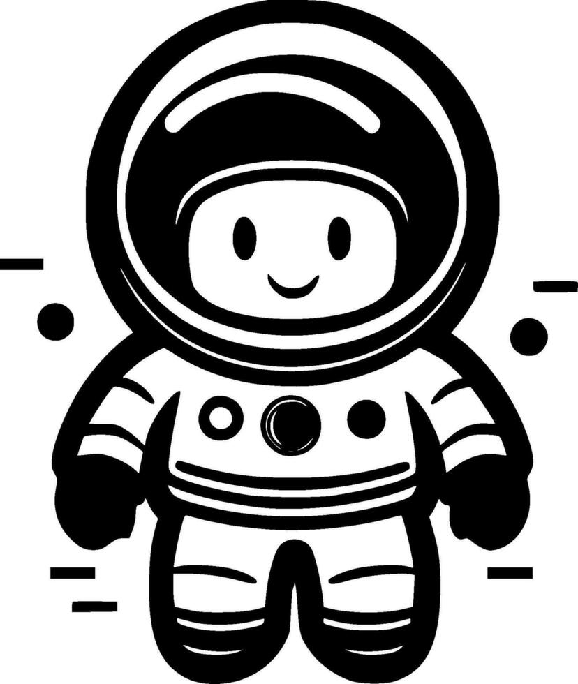 Astronaut, Black and White Vector illustration