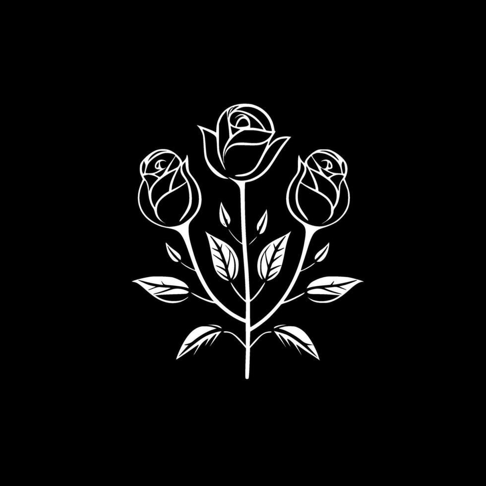 Roses, Minimalist and Simple Silhouette - Vector illustration