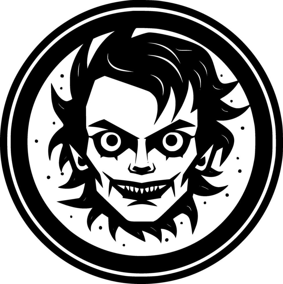 Horror - Black and White Isolated Icon - Vector illustration