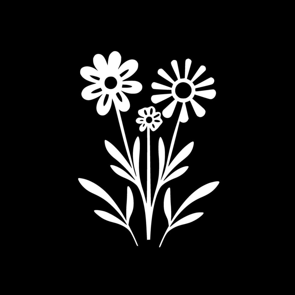 Flowers, Minimalist and Simple Silhouette - Vector illustration