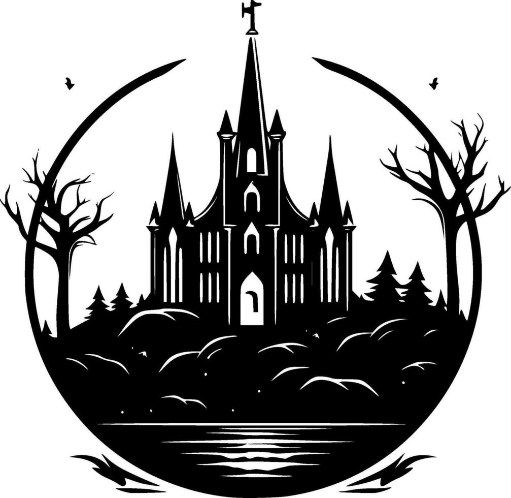gótico - minimalista y plano logo - vector ilustración