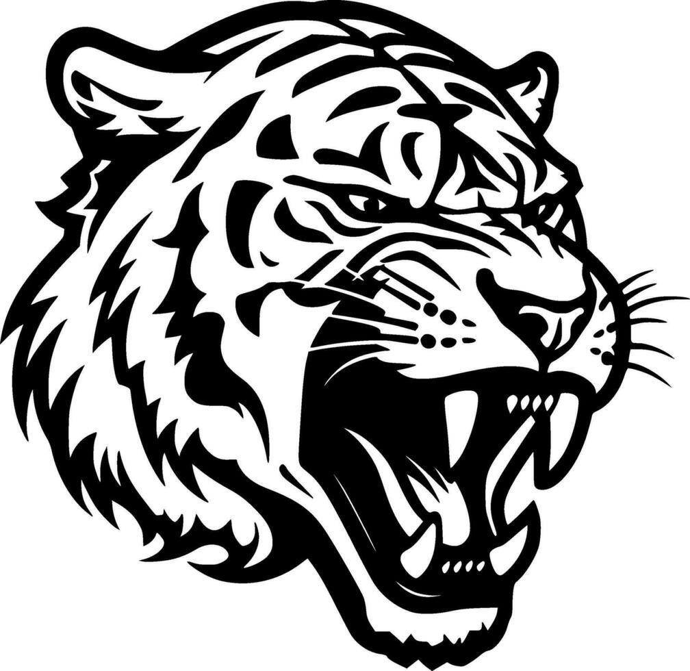 Tiger, Minimalist and Simple Silhouette - Vector illustration