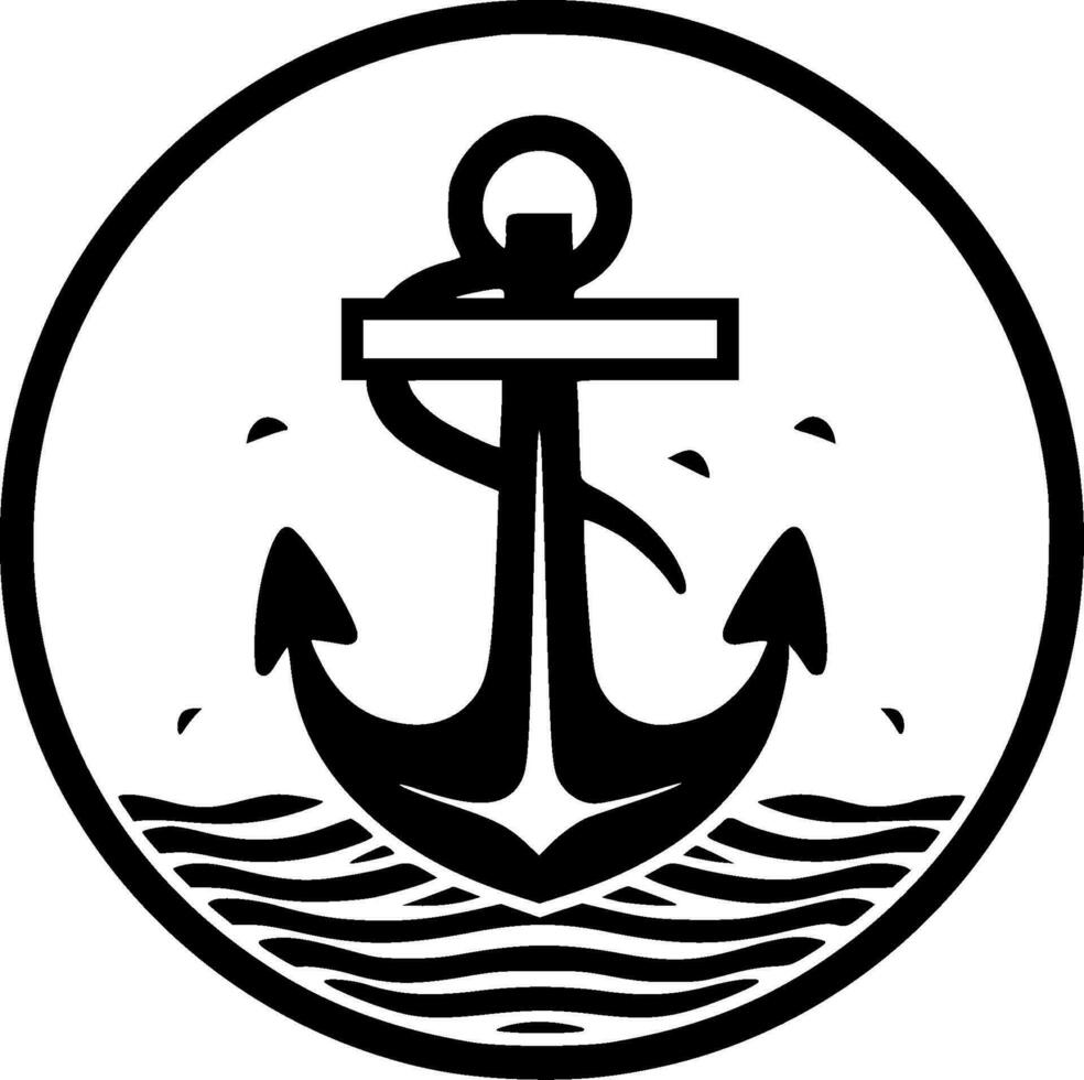 Anchor - Black and White Isolated Icon - Vector illustration 27227165