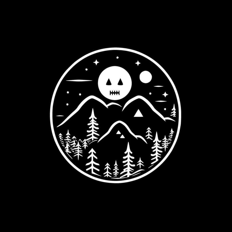 Hallowe'en - Black and White Isolated Icon - Vector illustration