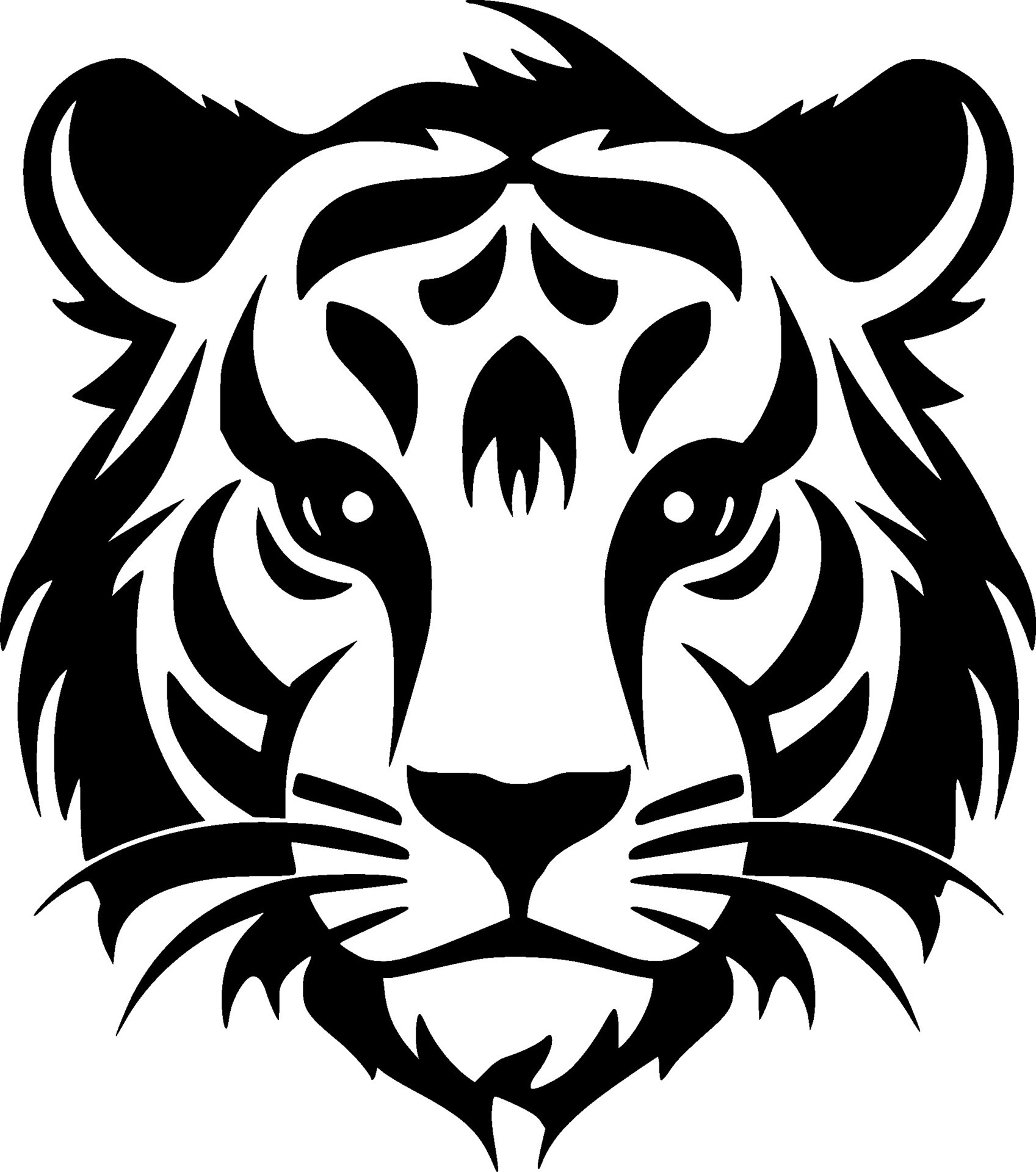 Tiger, Black and White Vector illustration 27227208 Vector Art at Vecteezy