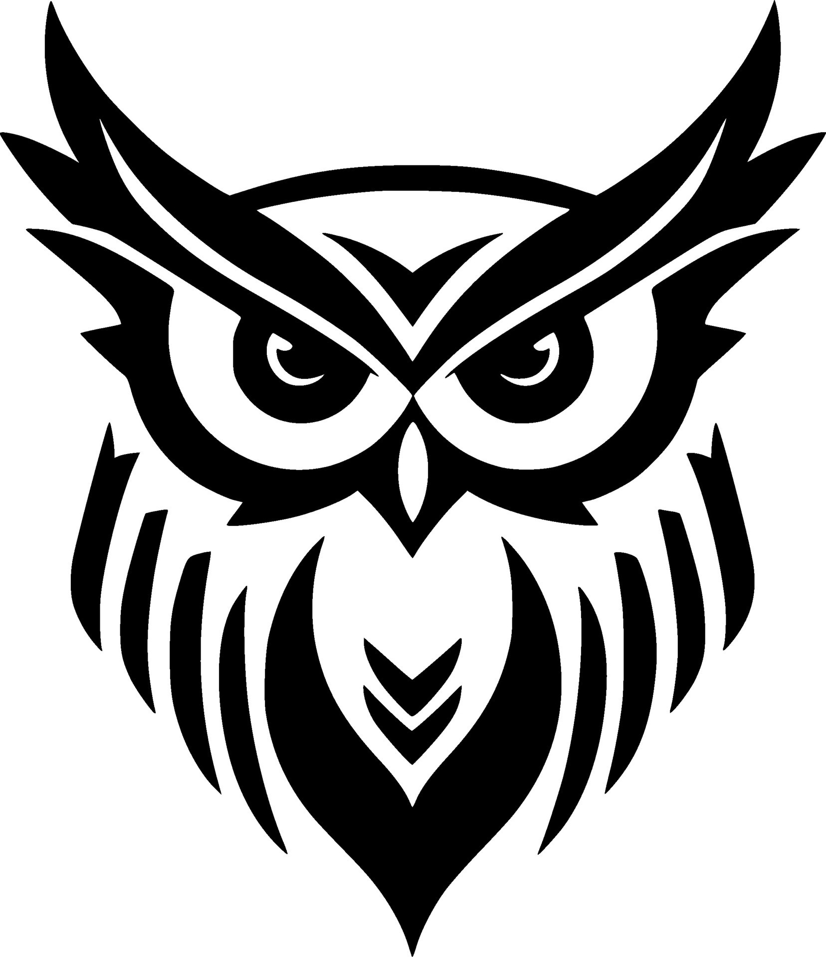 Owl, Black and White Vector illustration 27227213 Vector Art at Vecteezy
