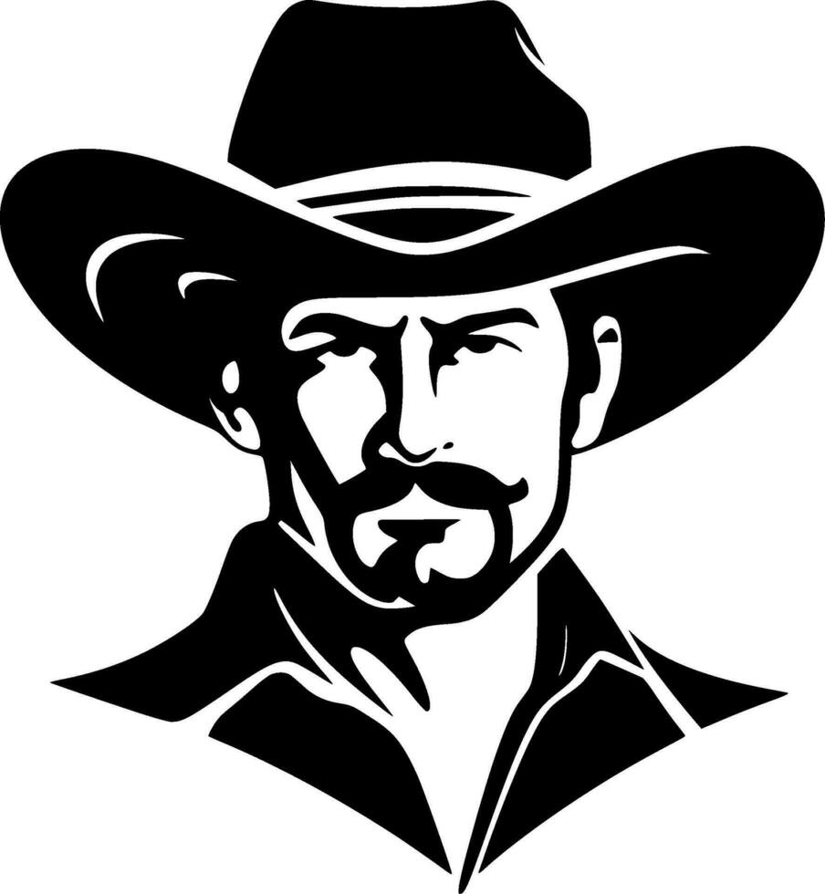 Western - Black and White Isolated Icon - Vector illustration