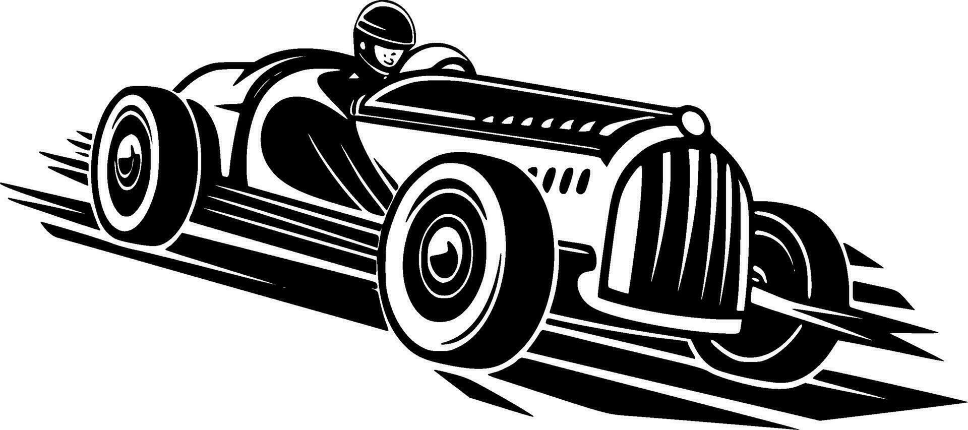 Racing - Black and White Isolated Icon - Vector illustration