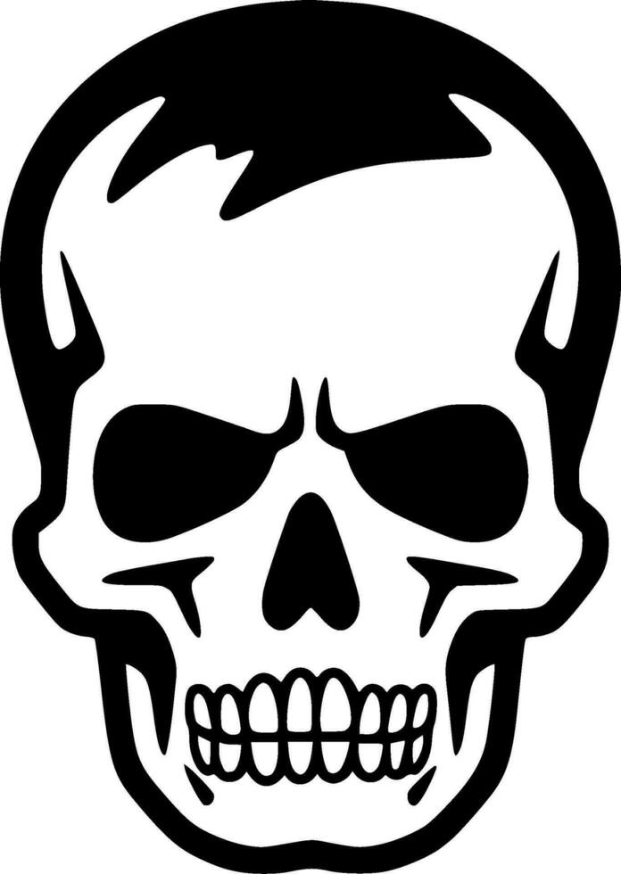 Skull, Black and White Vector illustration