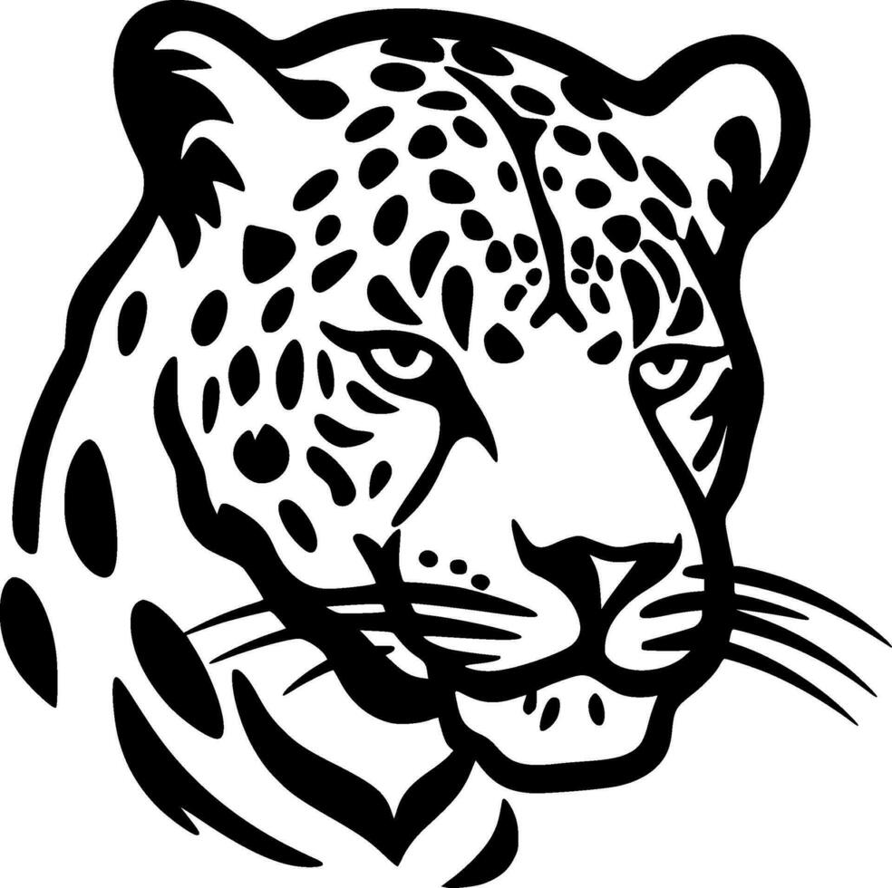 leopardo, negro y blanco vector ilustración