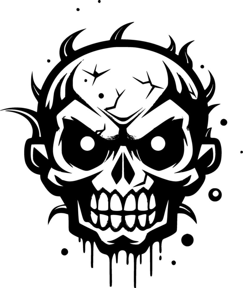 Skull, Black and White Vector illustration