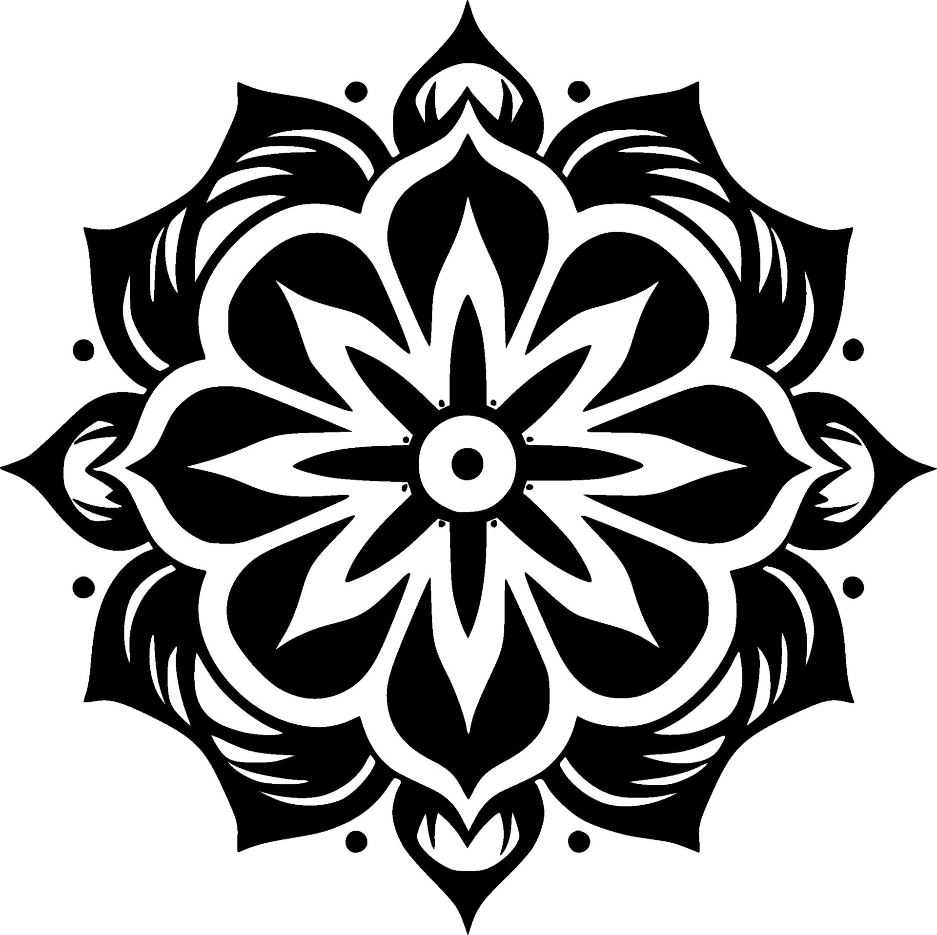 Mandala, Black and White Vector illustration 27227250 Vector Art at
