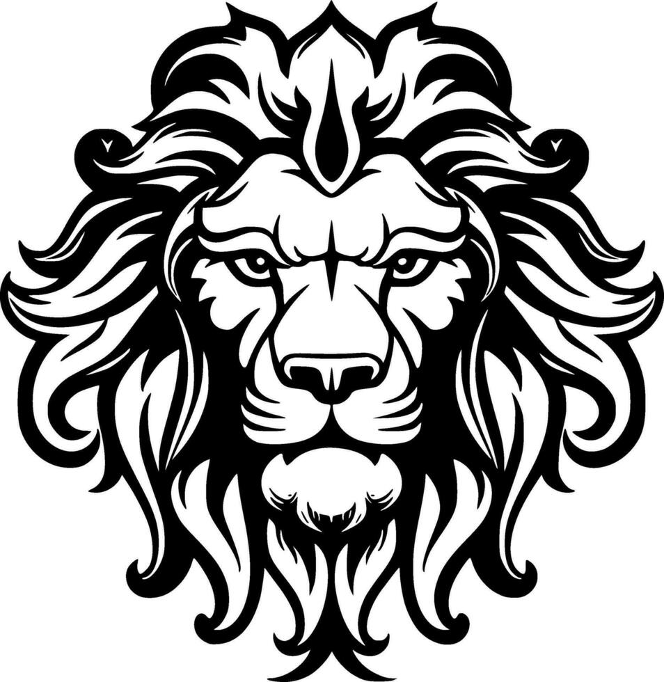 león, negro y blanco vector ilustración