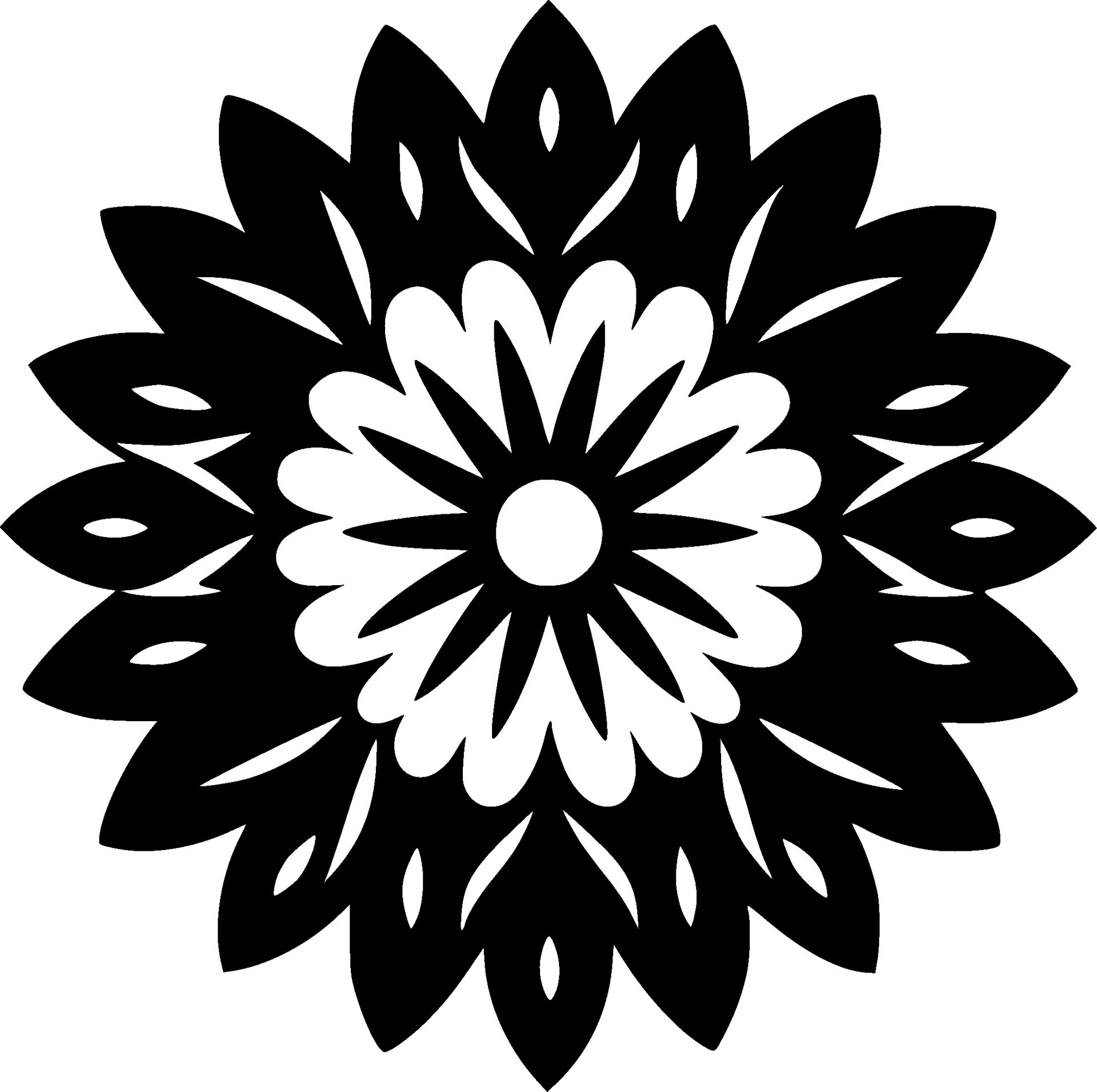 Mandala, Black and White Vector illustration 27227268 Vector Art at