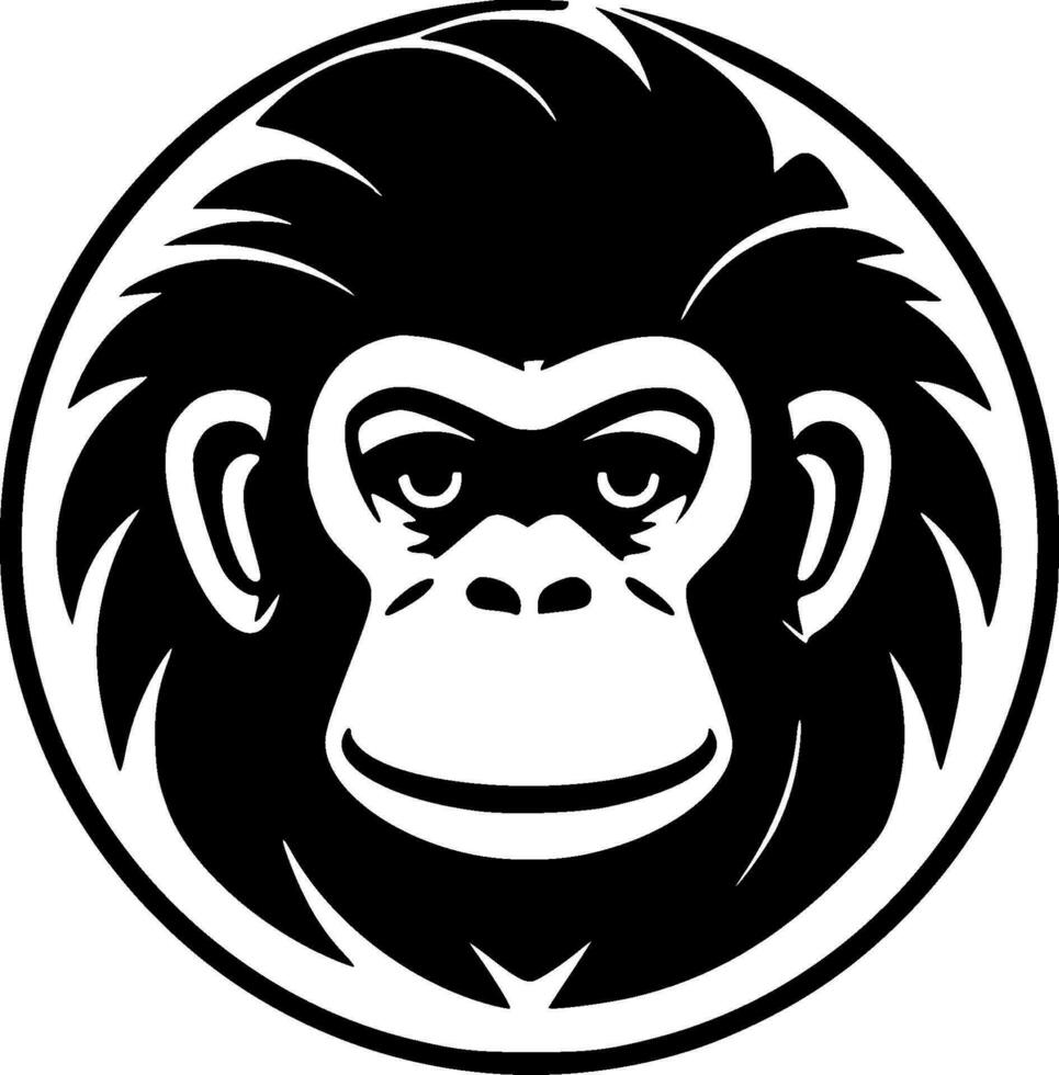 Monkey - Minimalist and Flat Logo - Vector illustration