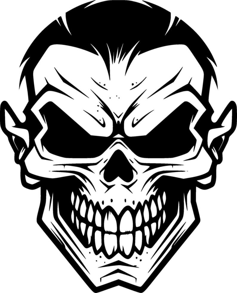 Skull - Black and White Isolated Icon - Vector illustration