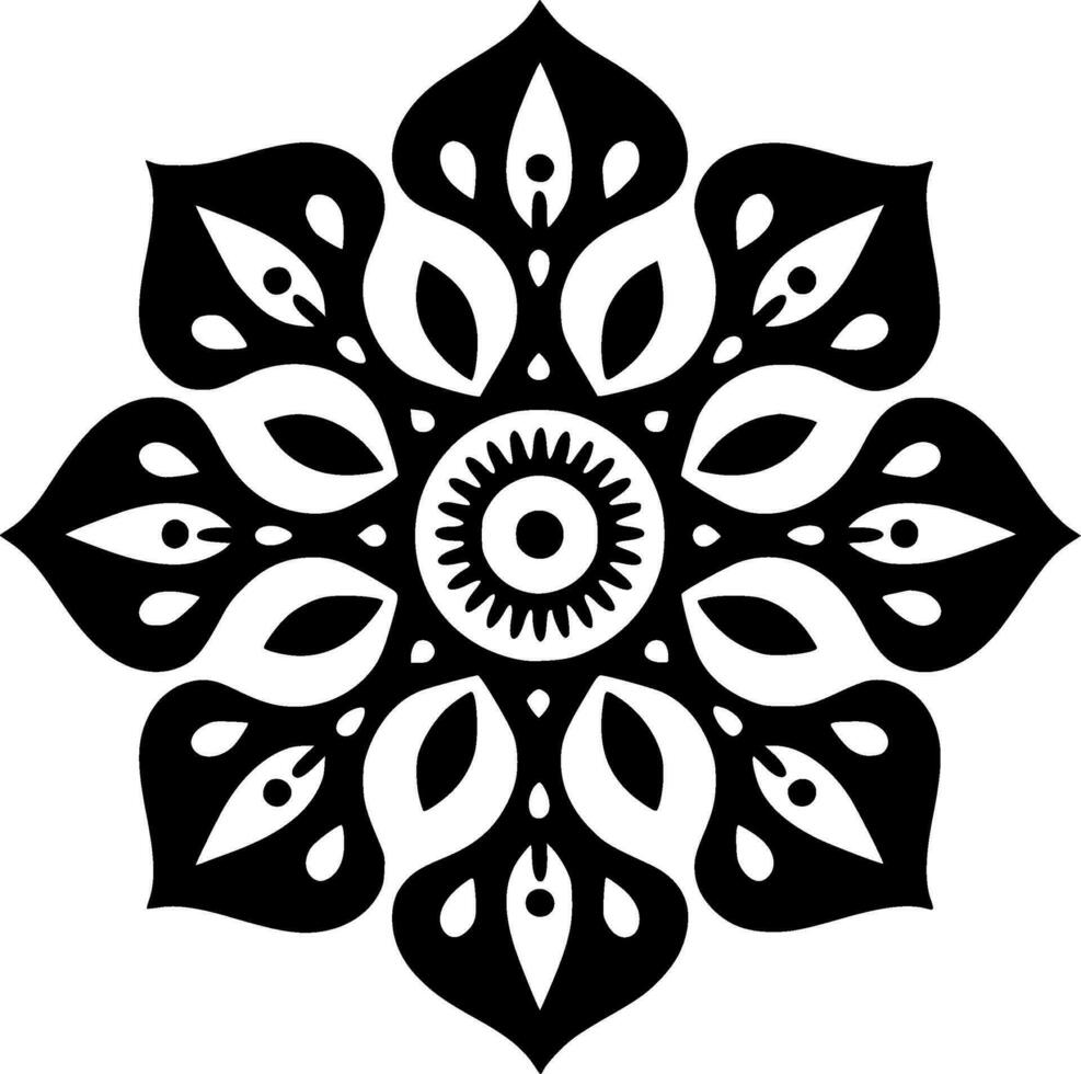 Mandala, Minimalist and Simple Silhouette - Vector illustration