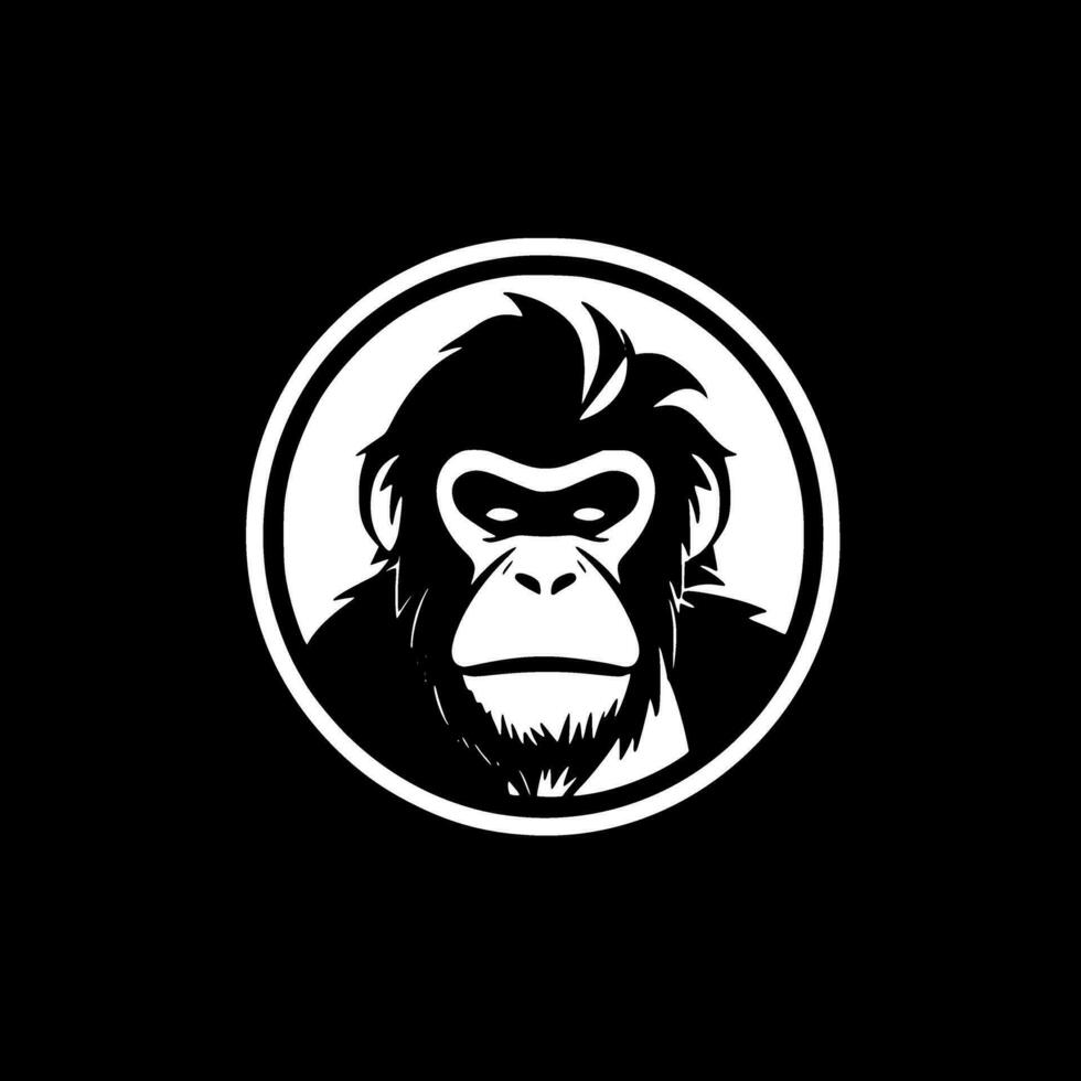Monkey, Minimalist and Simple Silhouette - Vector illustration