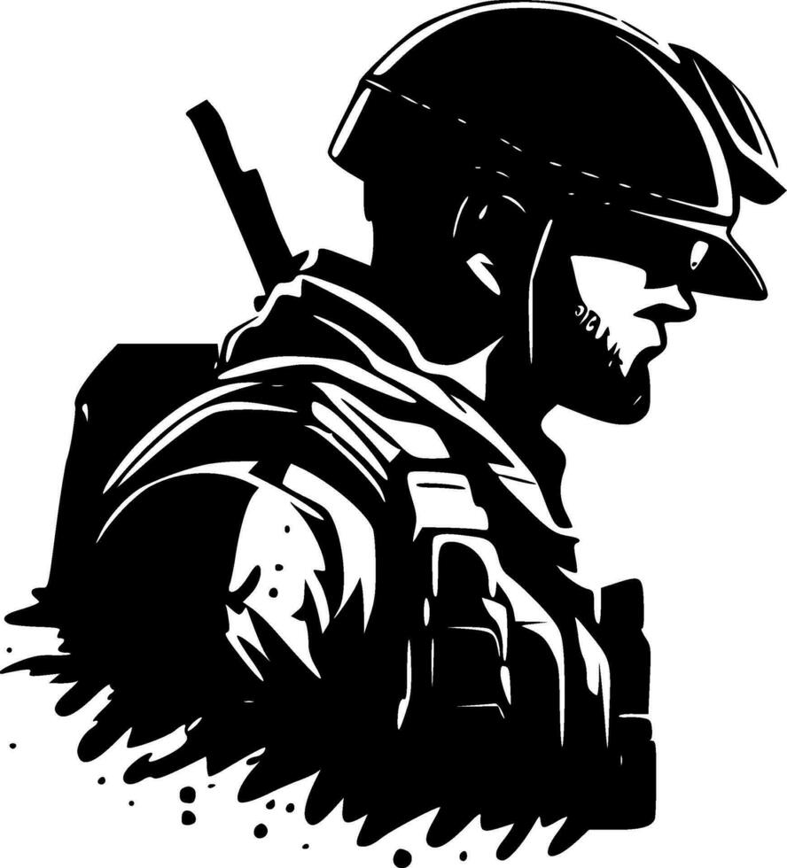 Soldier, Minimalist and Simple Silhouette - Vector illustration