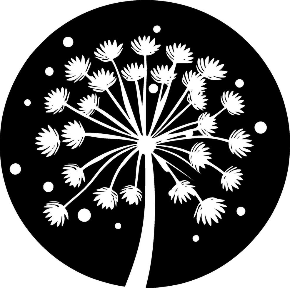 Dandelion, Minimalist and Simple Silhouette - Vector illustration