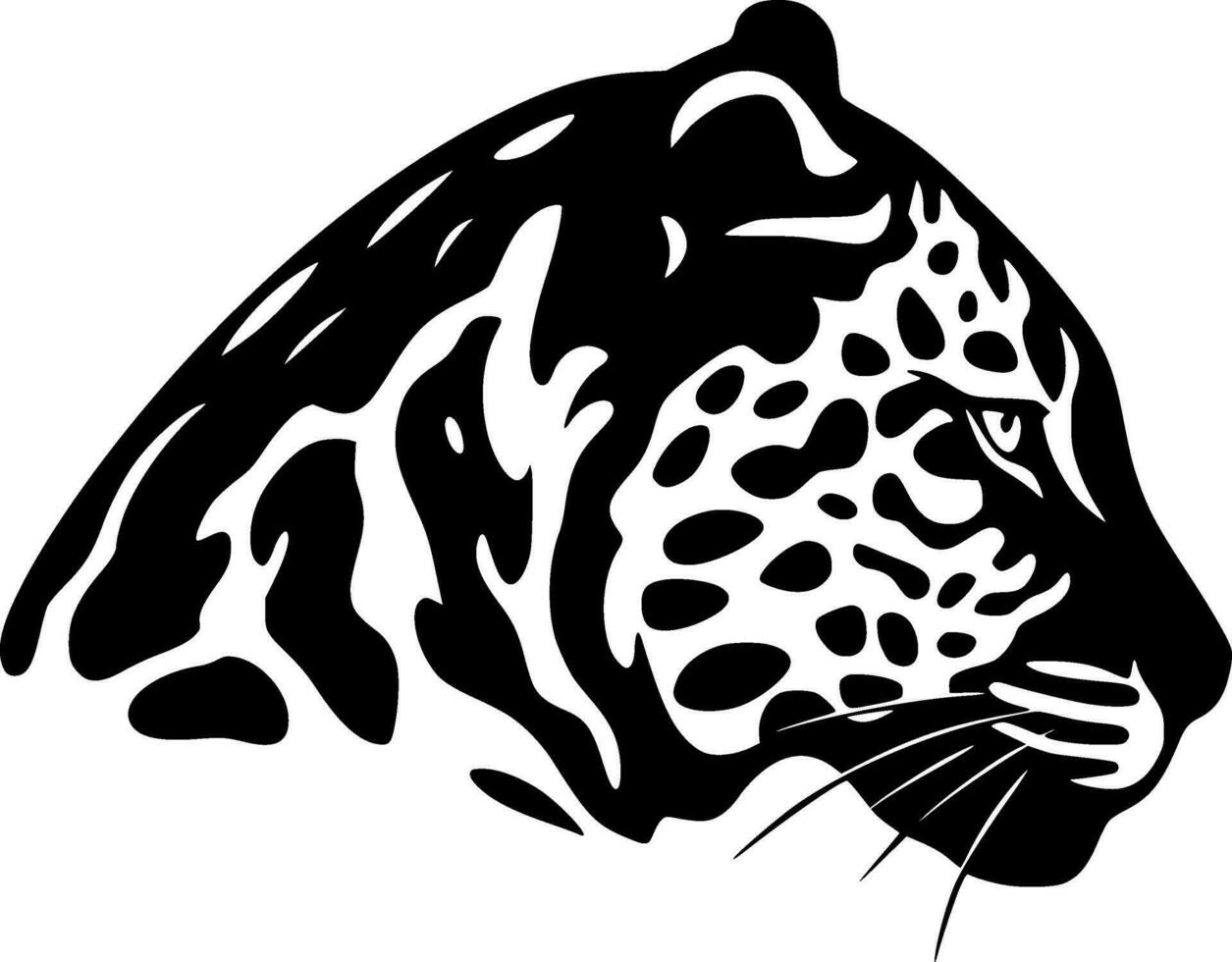 Leopard - Black and White Isolated Icon - Vector illustration