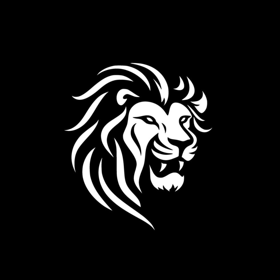 Lion, Black and White Vector illustration