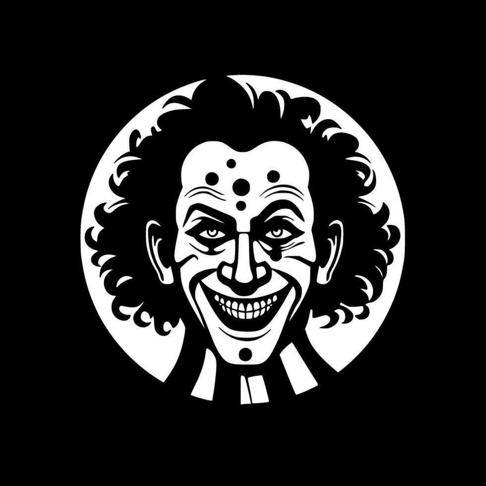 payaso, negro y blanco vector ilustración