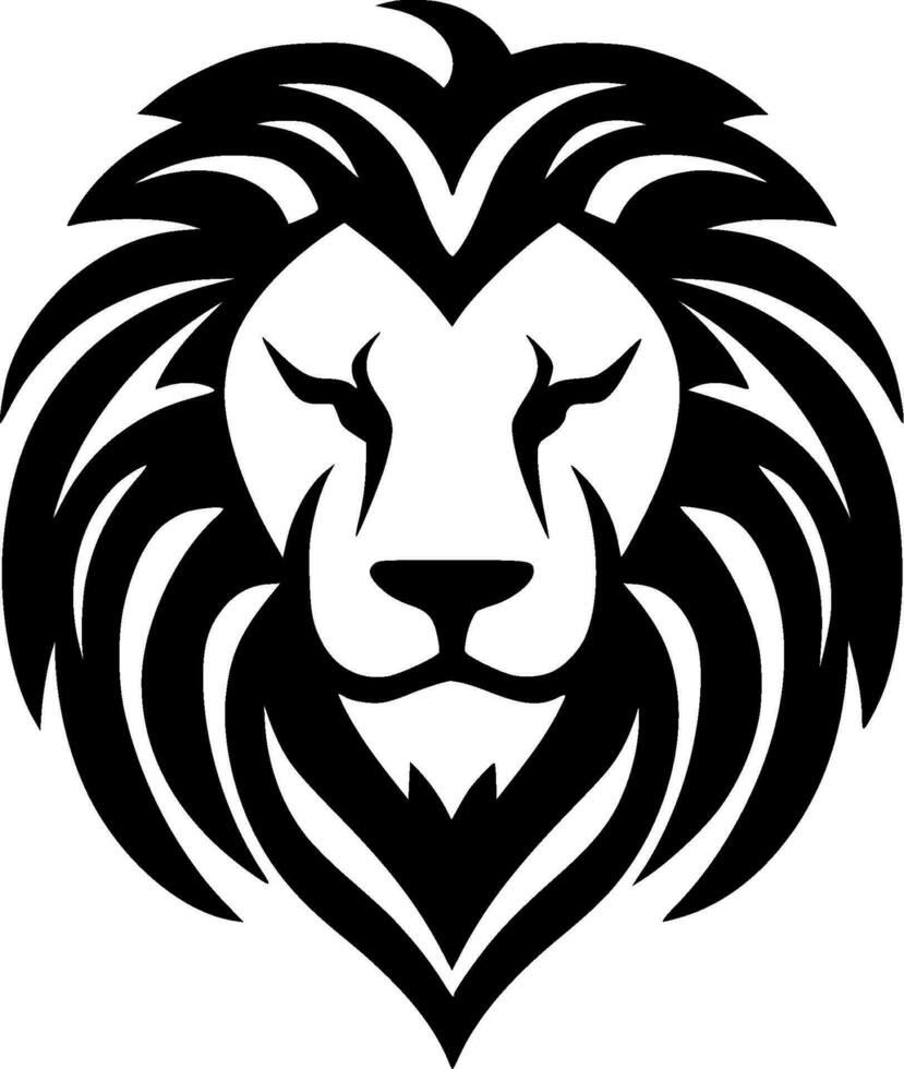Lion - Black and White Isolated Icon - Vector illustration