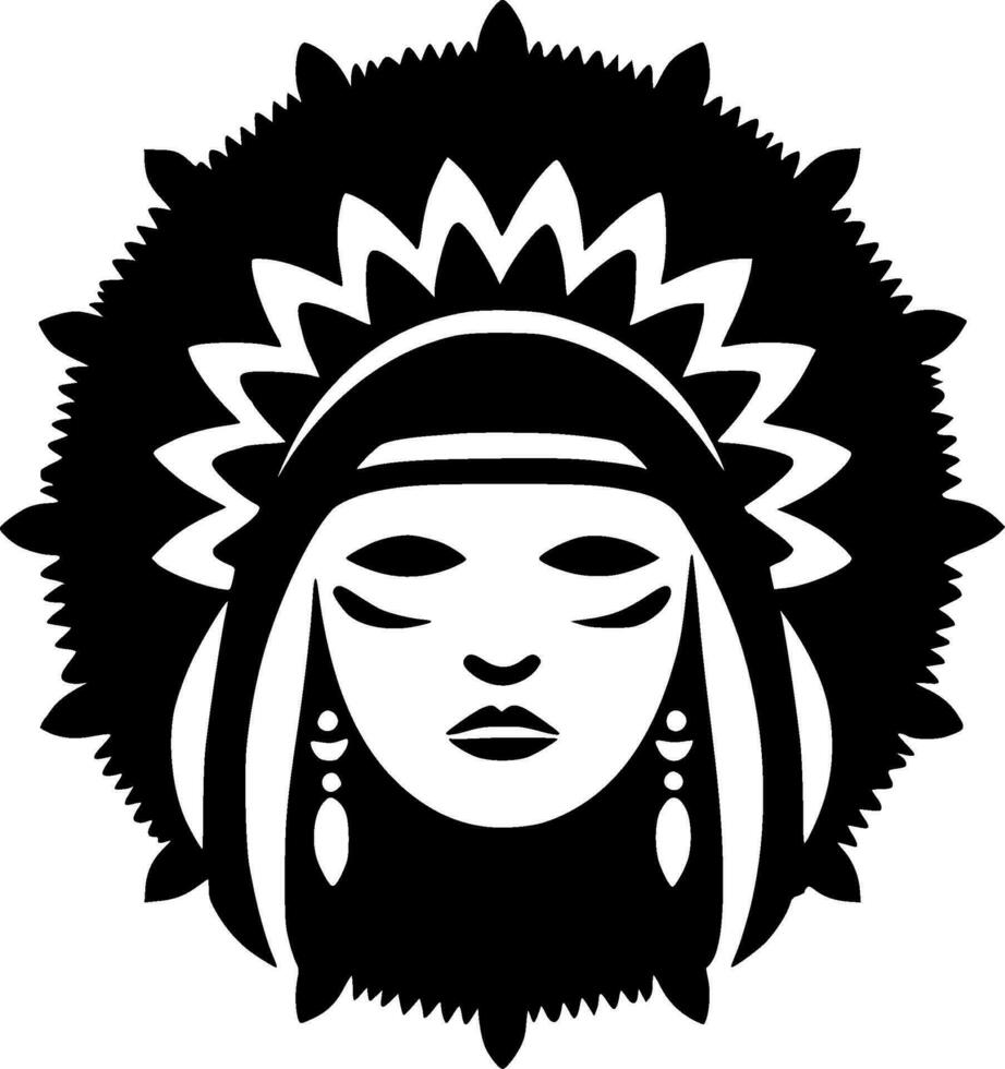 Boho, Black and White Vector illustration