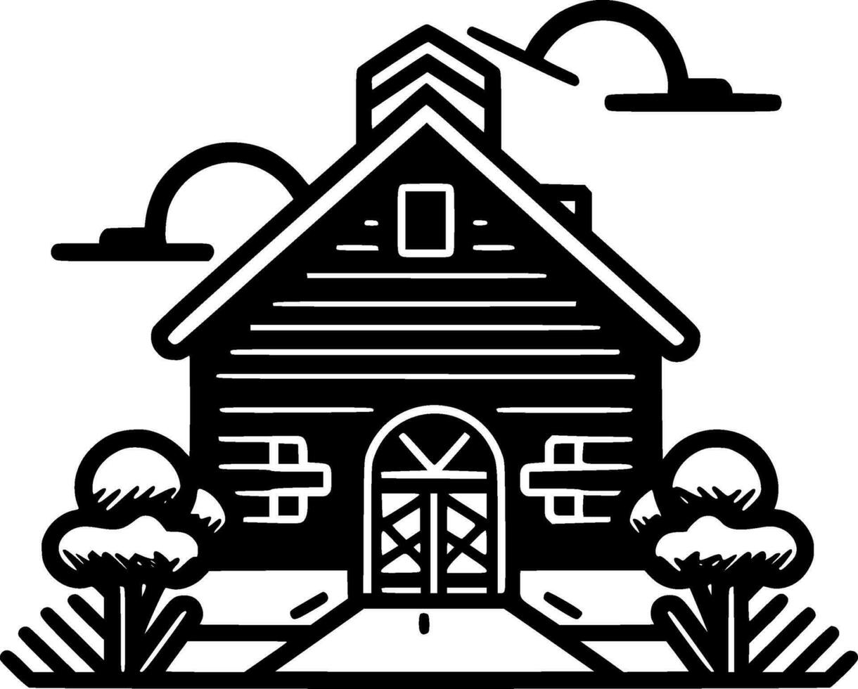Farmhouse, Minimalist and Simple Silhouette - Vector illustration