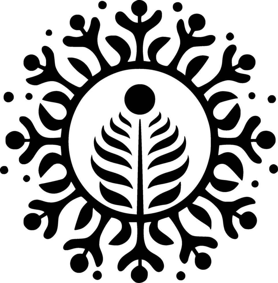 Boho, Black and White Vector illustration