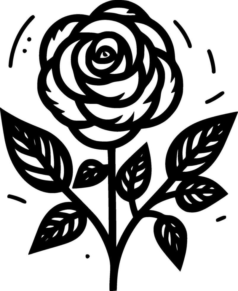 Roses, Minimalist and Simple Silhouette - Vector illustration