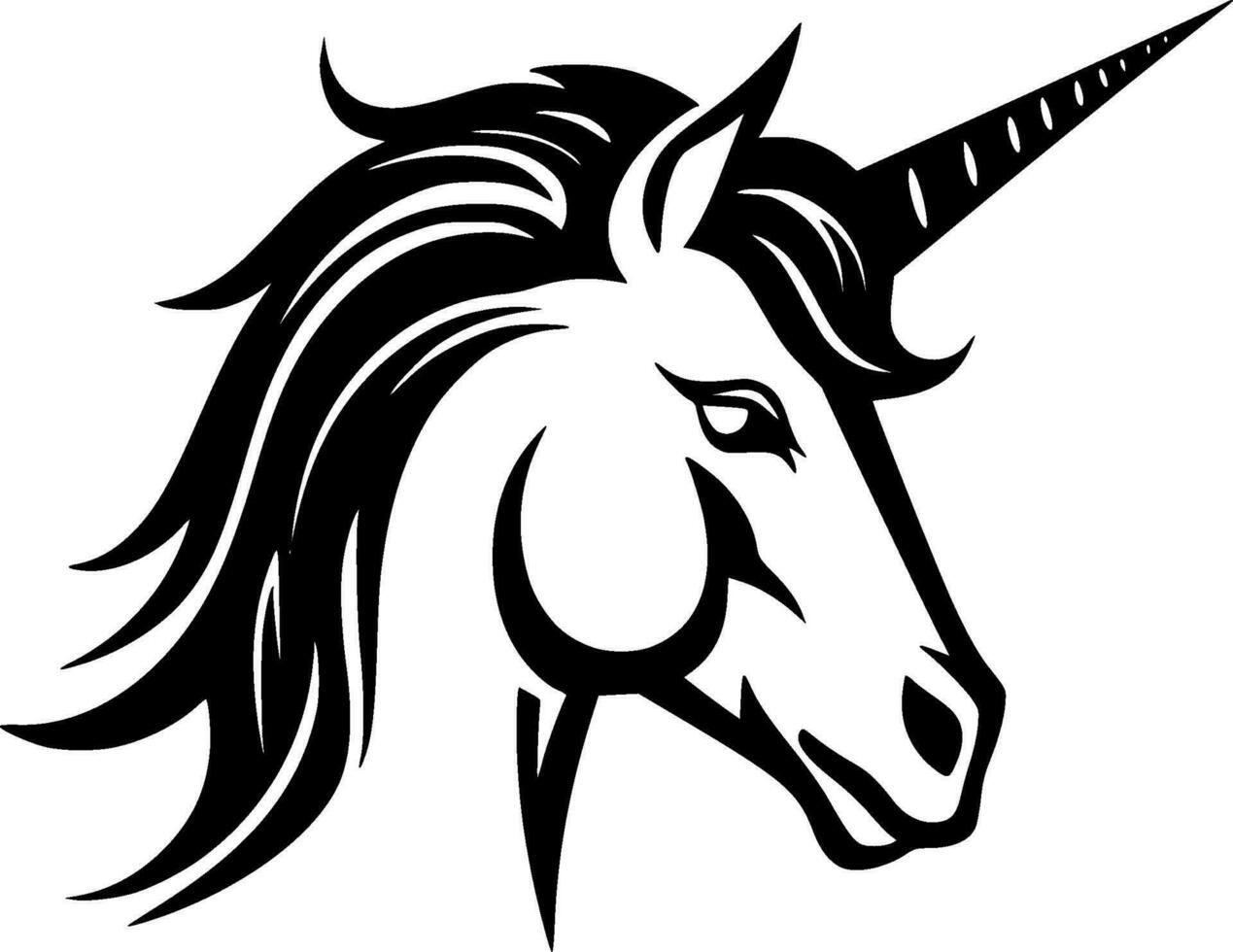 unicornio - negro y blanco aislado icono - vector ilustración