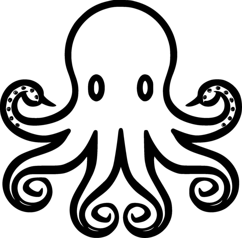 Octopus, Minimalist and Simple Silhouette - Vector illustration