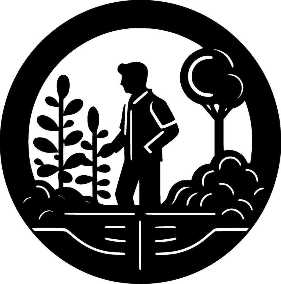 Garden - Minimalist and Flat Logo - Vector illustration