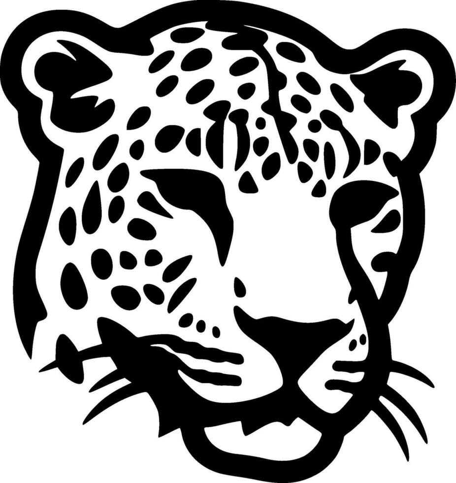 Leopard - Black and White Isolated Icon - Vector illustration