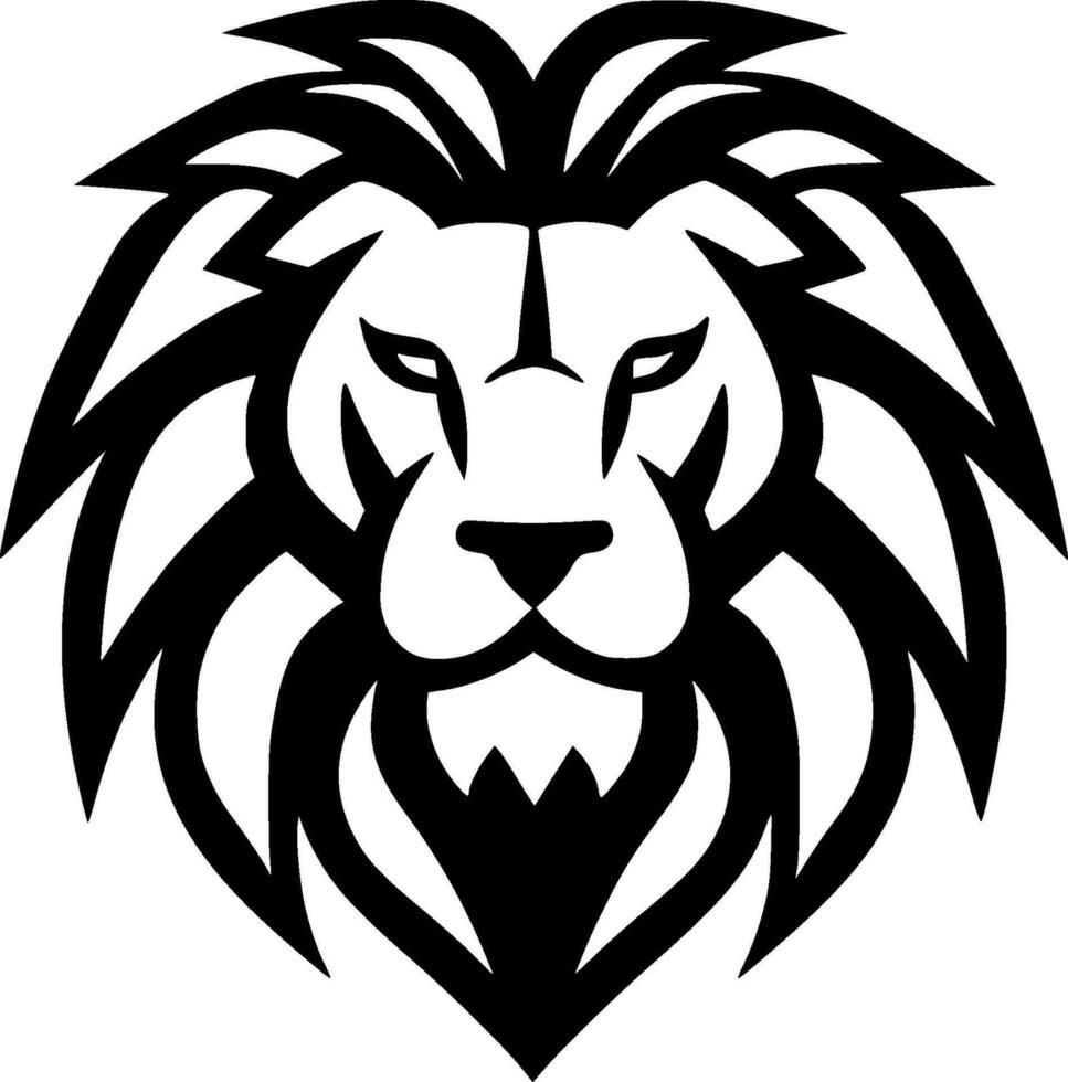 Lion, Black and White Vector illustration