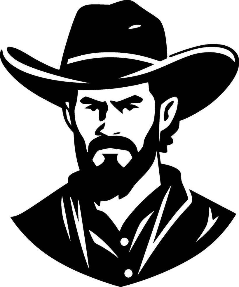 Western, Black and White Vector illustration