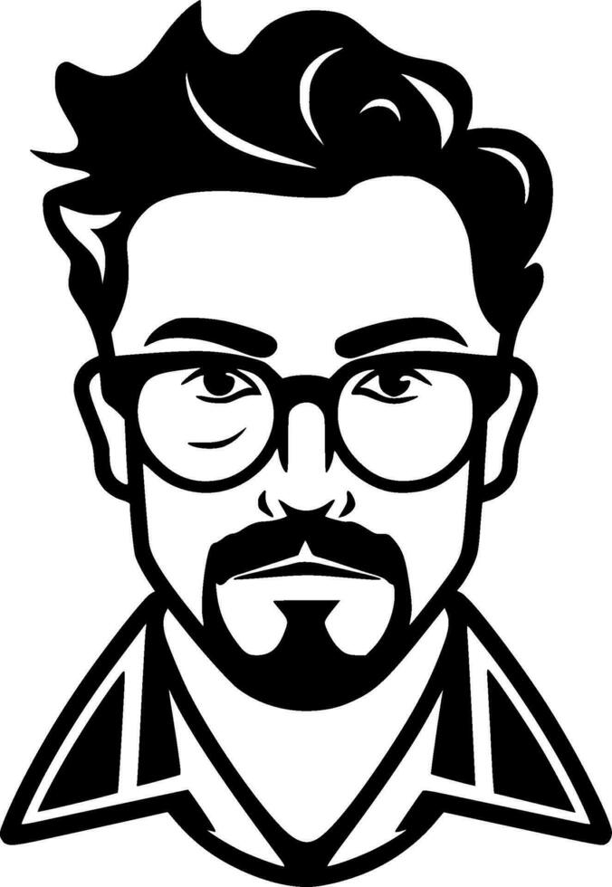 Teacher, Black and White Vector illustration