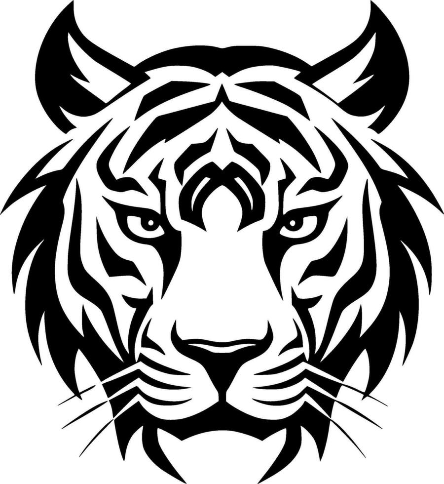 tigre, negro y blanco vector ilustración