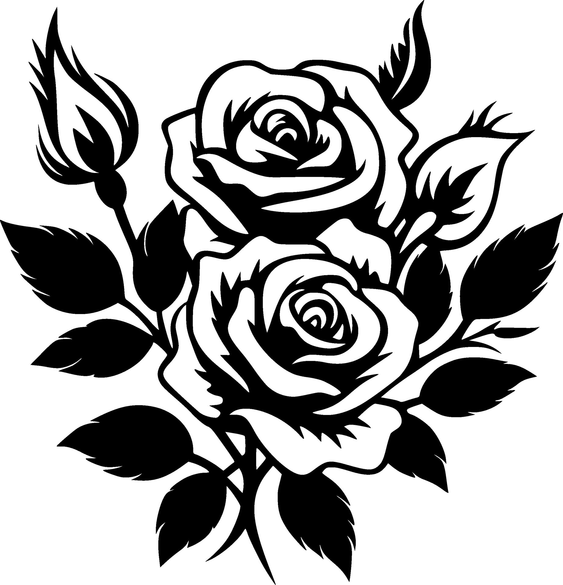 Roses, Minimalist and Simple Silhouette - Vector illustration 27227705