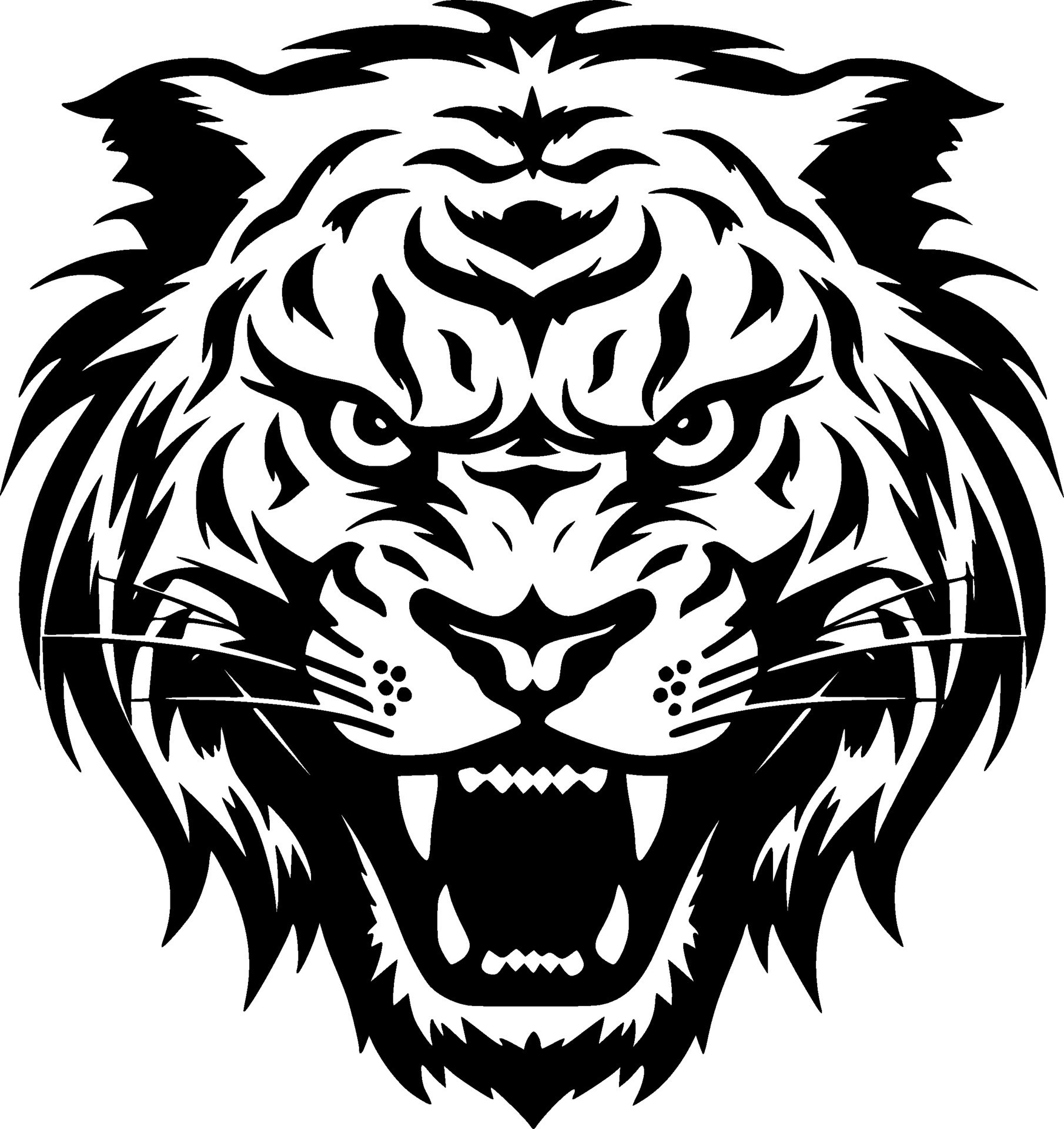 Tiger, Black and White Vector illustration 27227710 Vector Art at Vecteezy