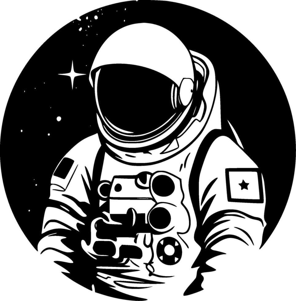 astronauta, minimalista y sencillo silueta - vector ilustración